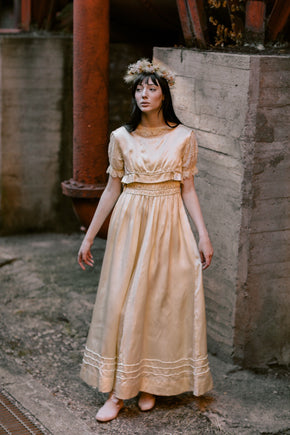 Edwardian silk lace wedding gown