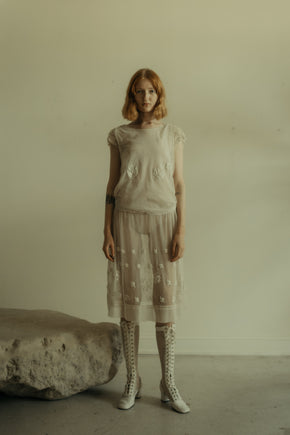 1920s French embroidered tulle dress