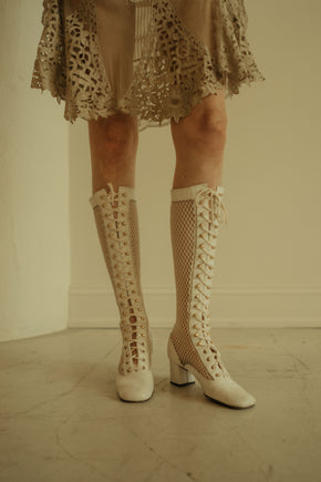 1960s Fishnet gogo boots