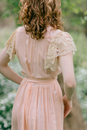 1930s embroidered silk lace nightgown Paris