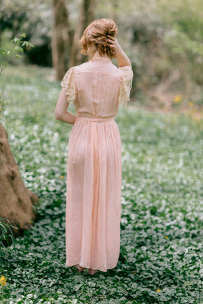 1930s embroidered silk lace nightgown Paris