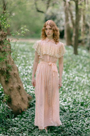 1930s embroidered silk lace nightgown Paris