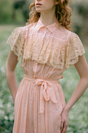 1930s embroidered silk lace nightgown Paris