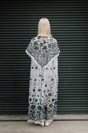 1940s French organza printed evening cape