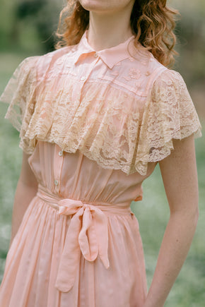 1930s embroidered silk lace nightgown Paris