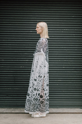 1940s French organza printed evening cape