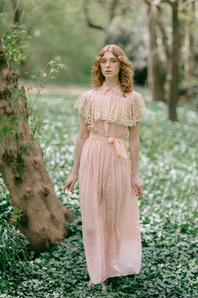 1930s embroidered silk lace nightgown Paris