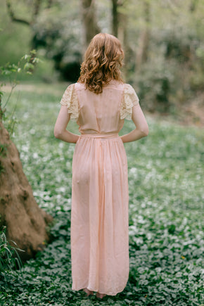1930s embroidered silk lace nightgown Paris