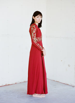 1930s crepe sequinned gown