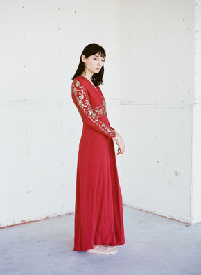 1930s crepe sequinned gown
