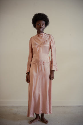 1940s french silk gown