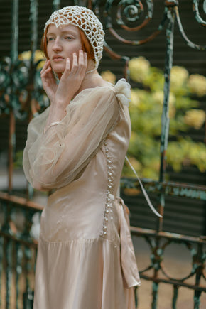 1930s reconstructed slipper pink dress