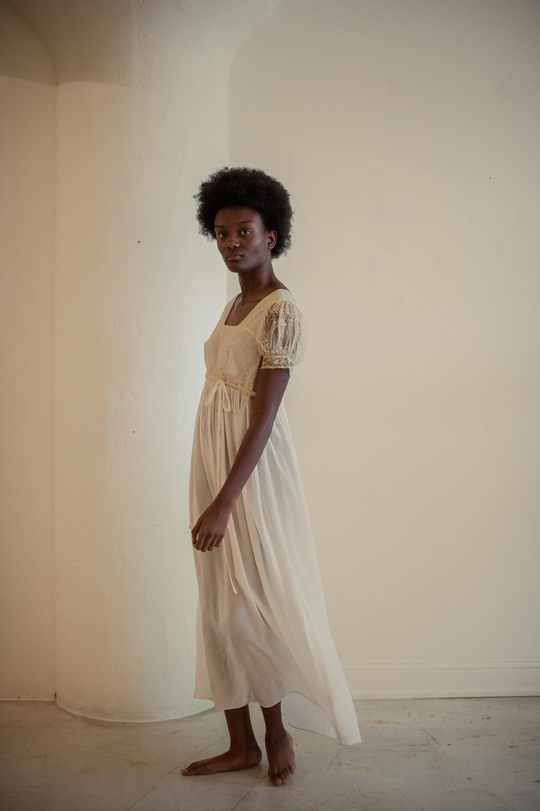 1930s chantilly silk dress