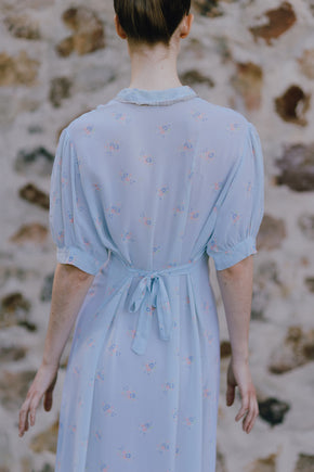 Deco late 30s floral silk nightgown