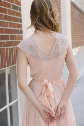 1930s Blush silk lace nightgown, France