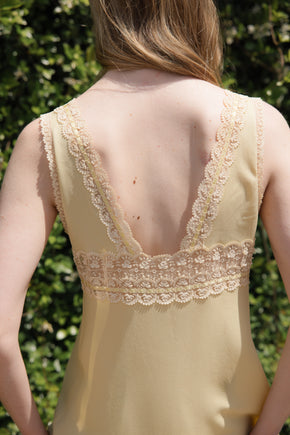 Vintage Italian yellow silk Novelli Peignoir Set