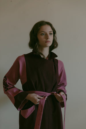 1940s color block wool coat