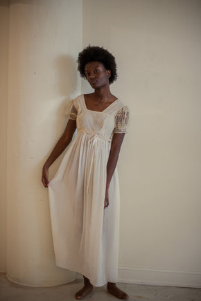 1930s chantilly silk dress