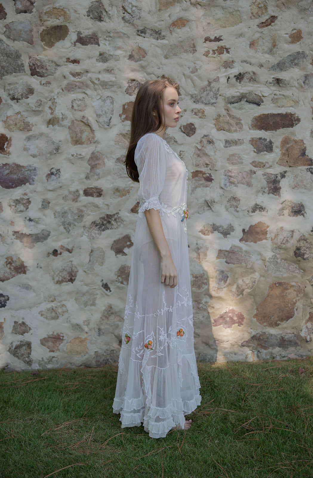 Antique 1900s tulle wedding gown