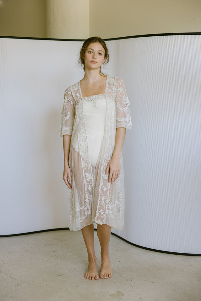 1920s whitework net dress