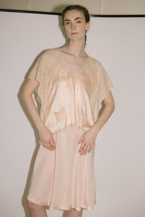 1920s silk satin bed jacket