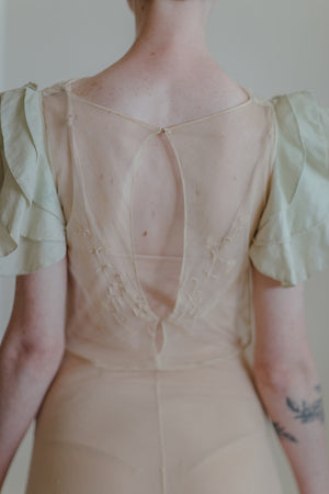 1930s embroidered net gown