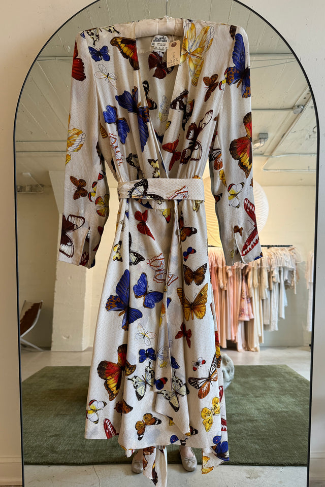 Vintage Hermès silk butterfly dress