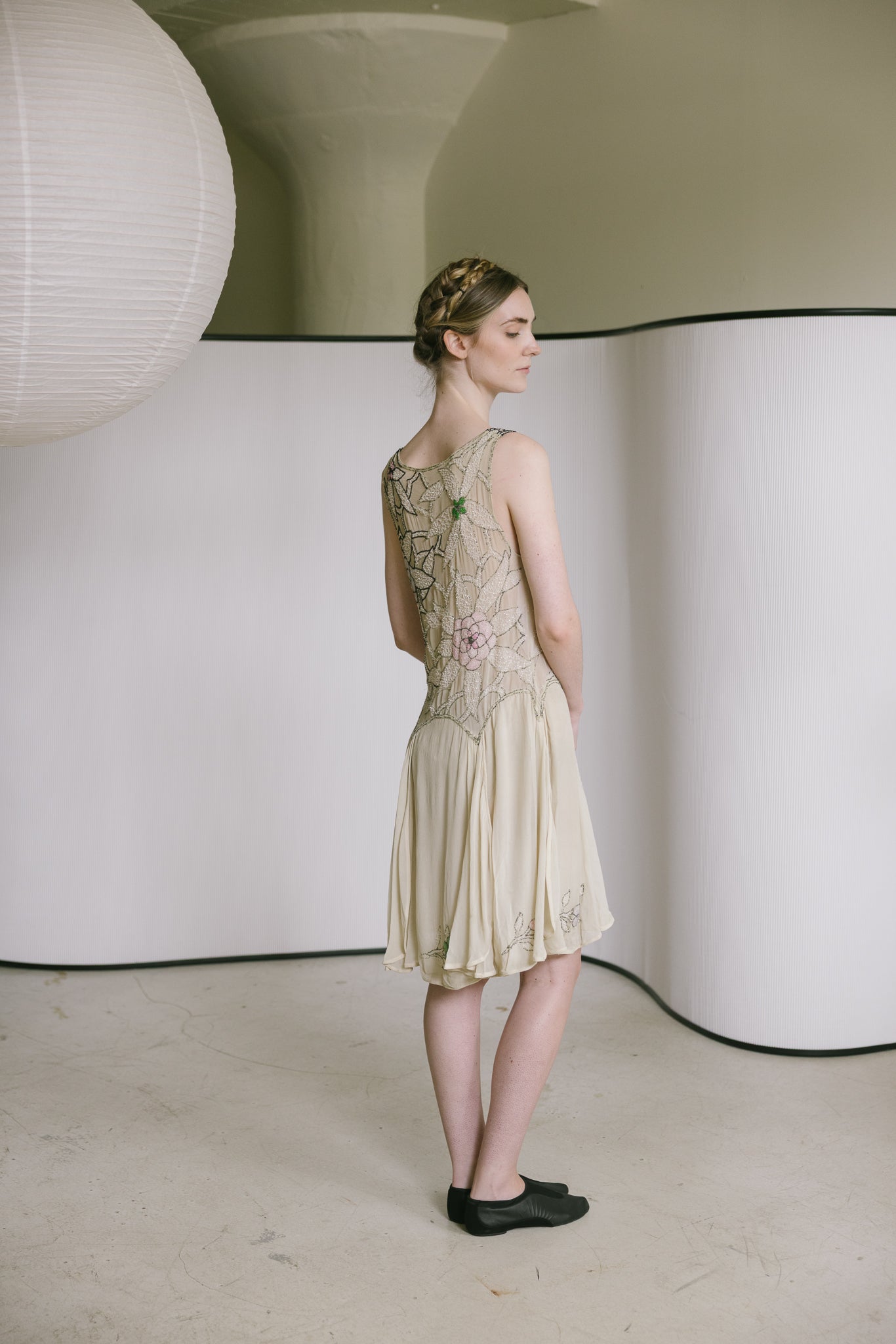 1920s silk chiffon beaded dress