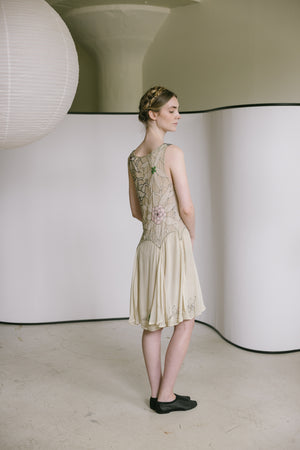 1920s silk chiffon beaded dress