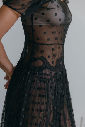 1930s dotted net gown