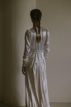 1930s English satin wedding gown