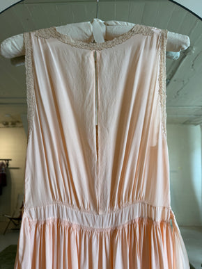 1930s peach silk lace lingerie gown