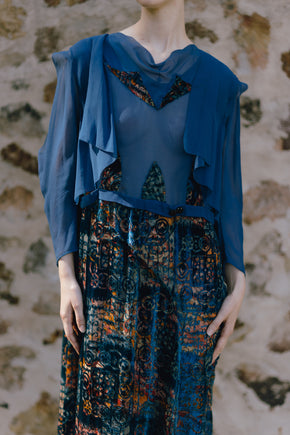 1922 cut velvet afternoon dress