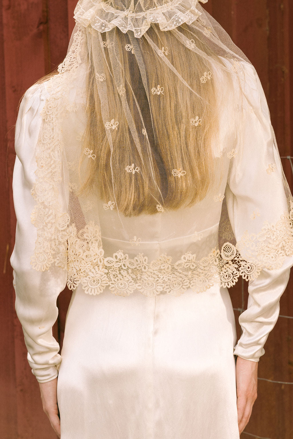 1800s lace net bonnet wedding veil