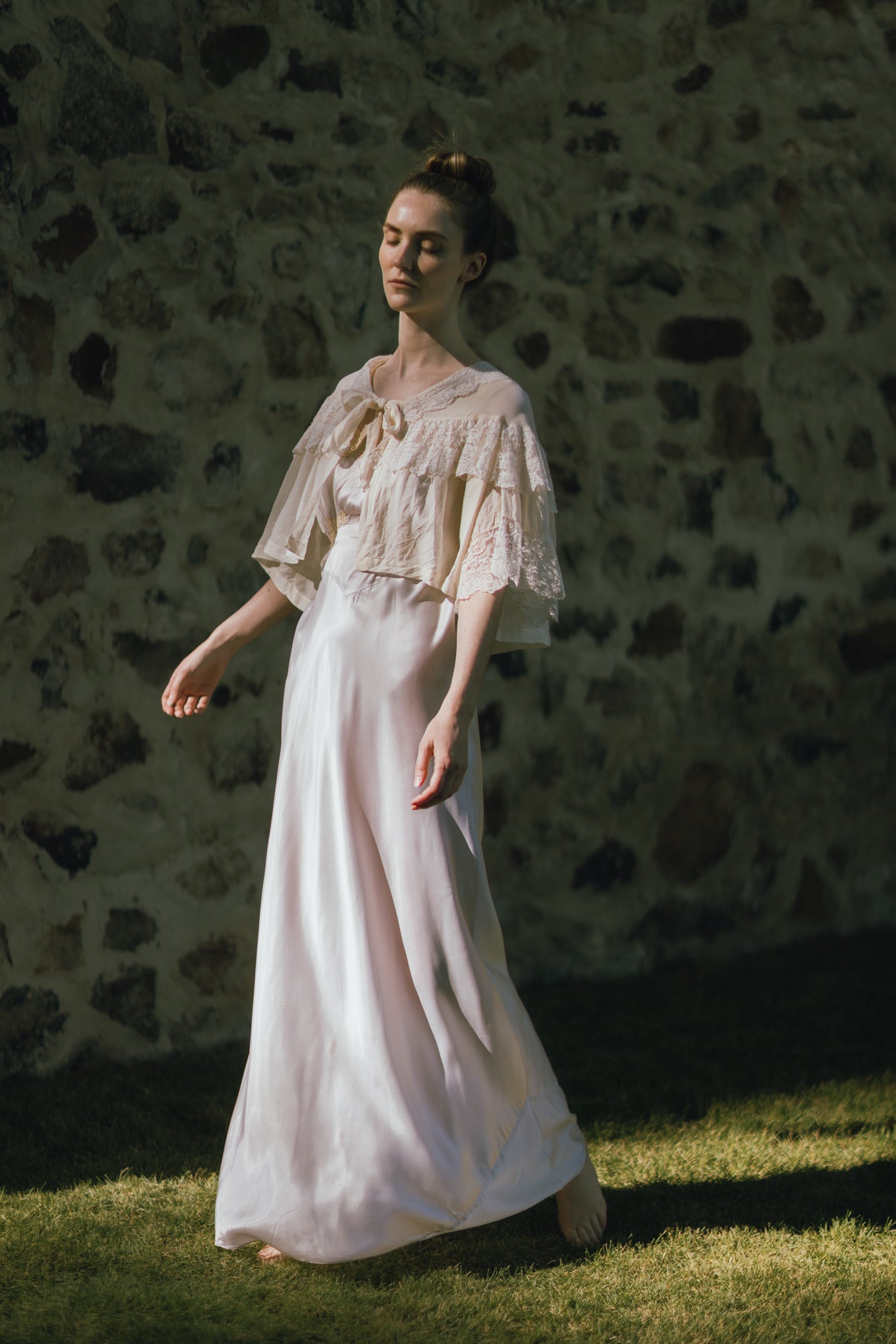 1920s silk lace bed jacket, Paris