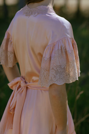 1930s French silk lace robe