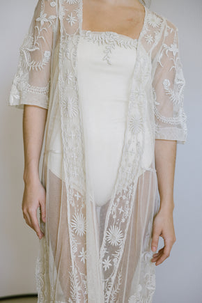1920s whitework net dress