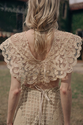 1900s lace appliqué collar blouse