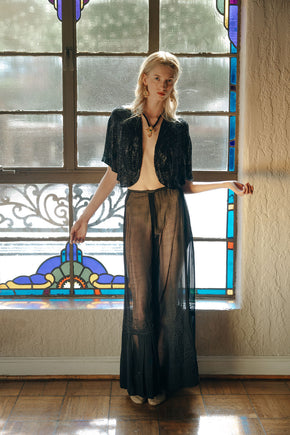 Antique 1910s semi sheer Soutache skirt