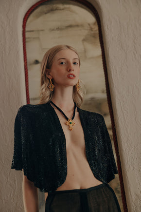 1930s jet beaded evening jacket