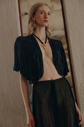 1930s jet beaded evening jacket