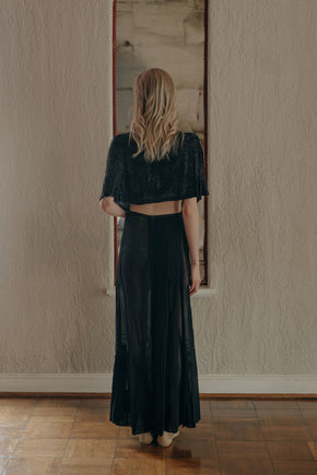 Antique 1910s semi sheer Soutache skirt