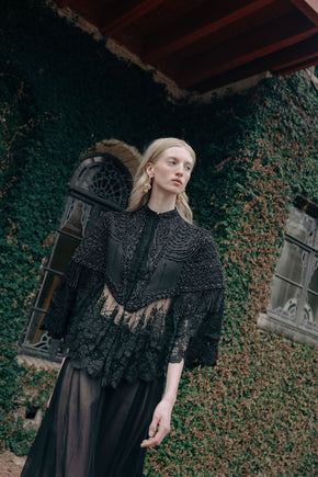 1870s beaded lace mantle cape