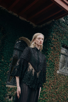 1870s beaded lace mantle cape