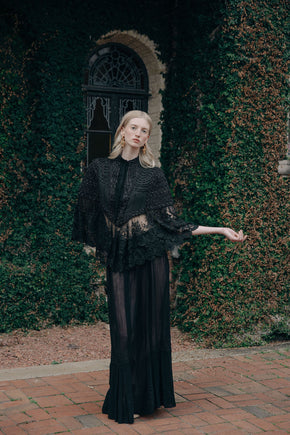 1870s beaded lace mantle cape