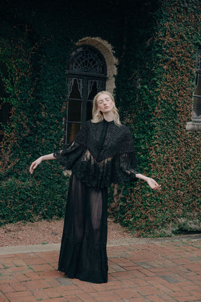 1870s beaded lace mantle cape