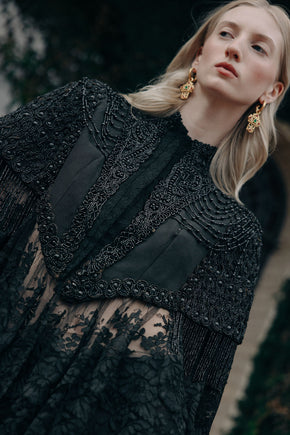 1870s beaded lace mantle cape