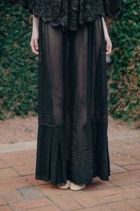 Antique 1910s semi sheer Soutache skirt