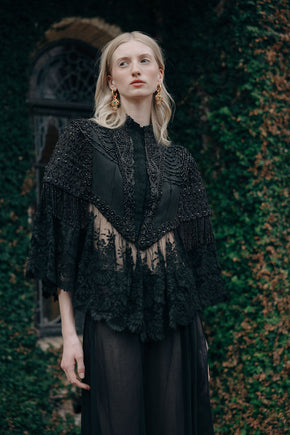1870s beaded lace mantle cape