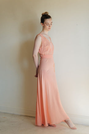 1930s salmon silk bias lingerie gown, France